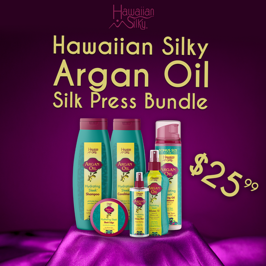 Hawaiian Silky Argan Oil Silk Press Bundle