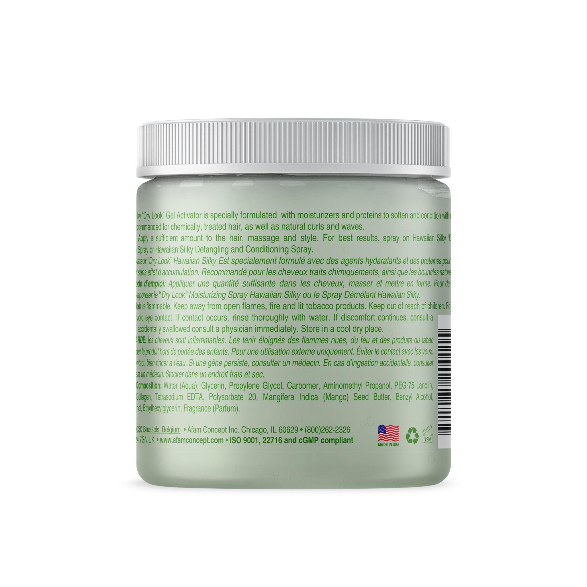 Hawaiian Silky Dry Look Gel Activator Back Label