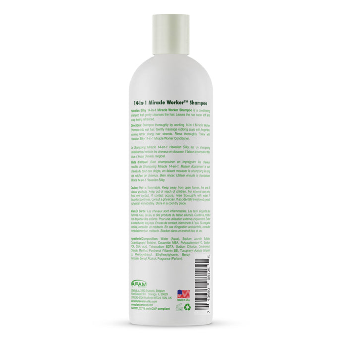 Hawaiian Silky Miracle Worker 14-in-1 Shampoo - Back of bottle