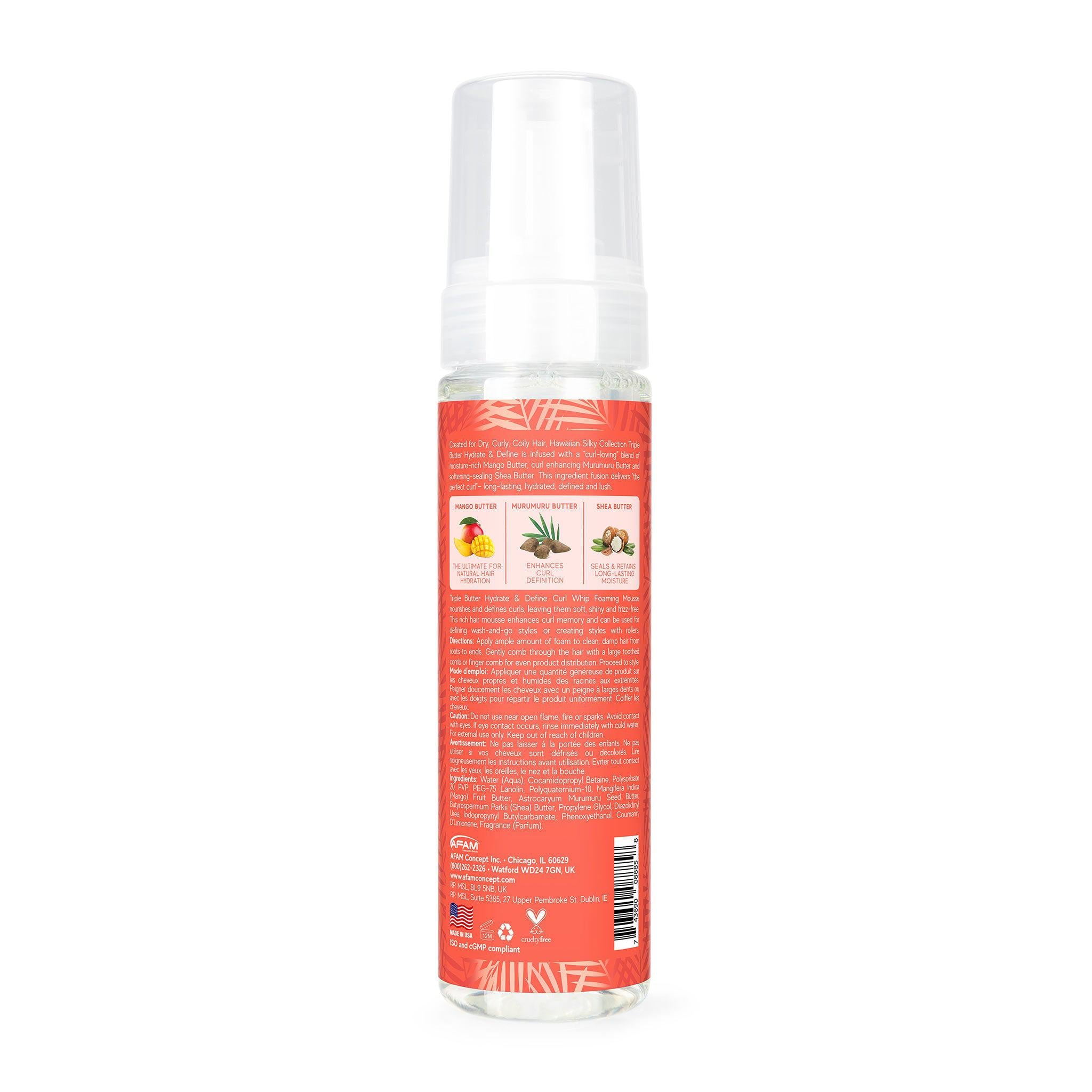 Hawaiian Silky Triple Butter Hydrate & Define Curl Whip Foaming Mousse Back