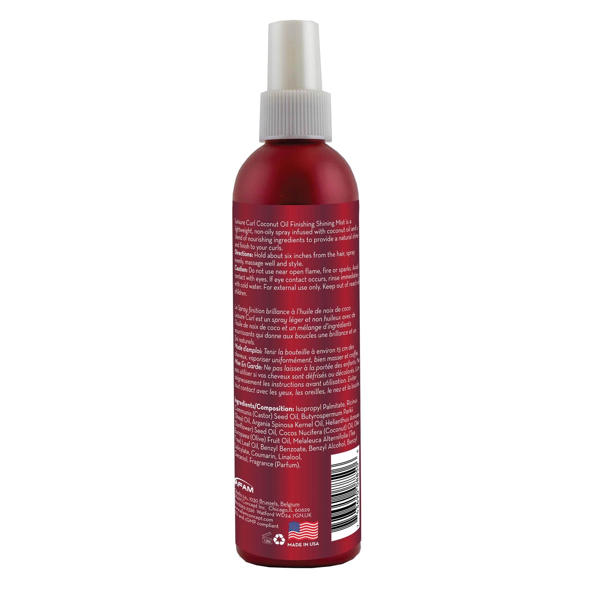 Leisure Curl Coconut Oil Finishing Shining Mist Back