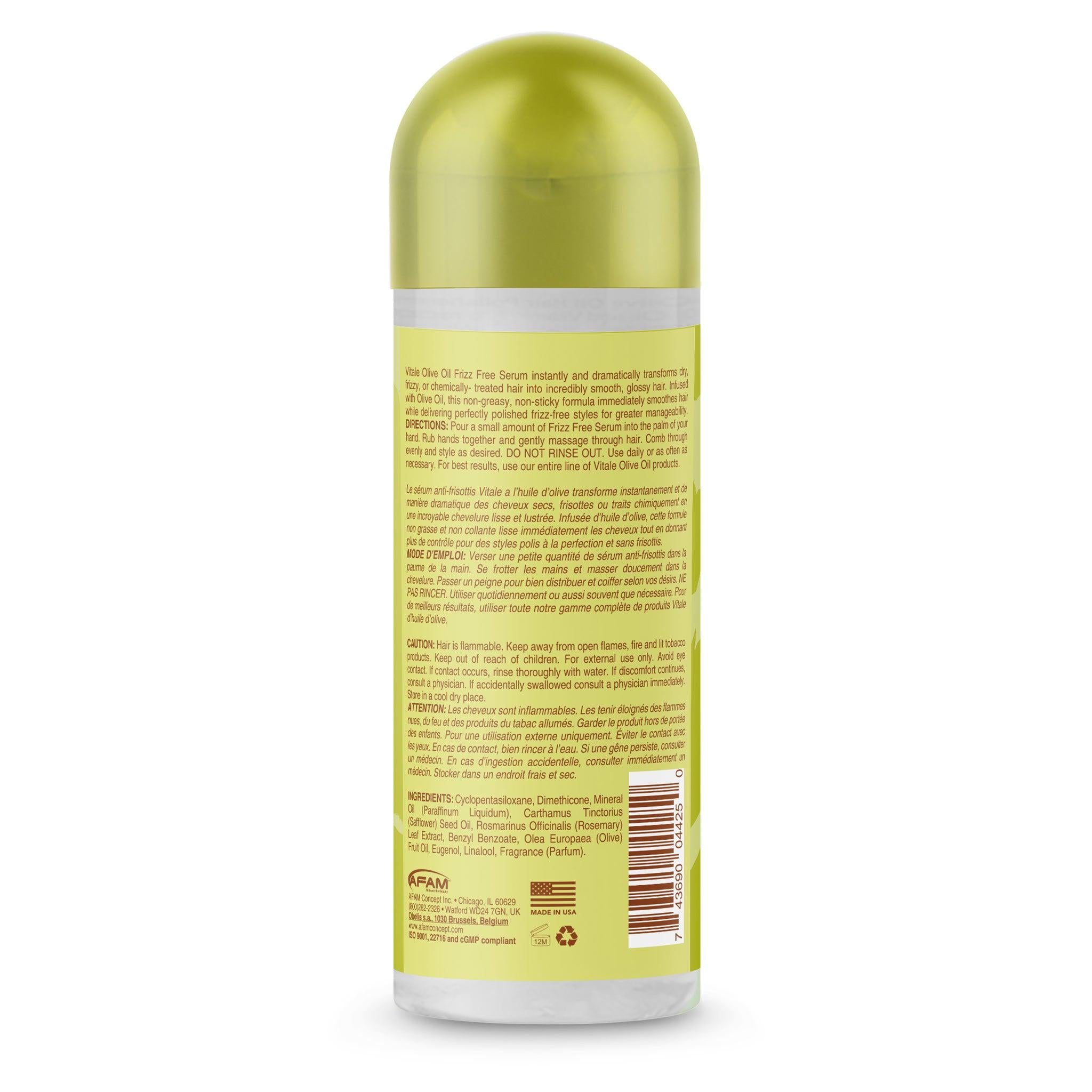 Vitale Olive Oil Frizz Free Serum Back